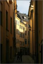 Ein Gasse in der Stockholmer Altstadt  Gamla stan .